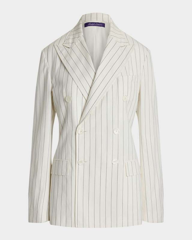 Bennet Washed Ropestripe Double-Breasted Jacket